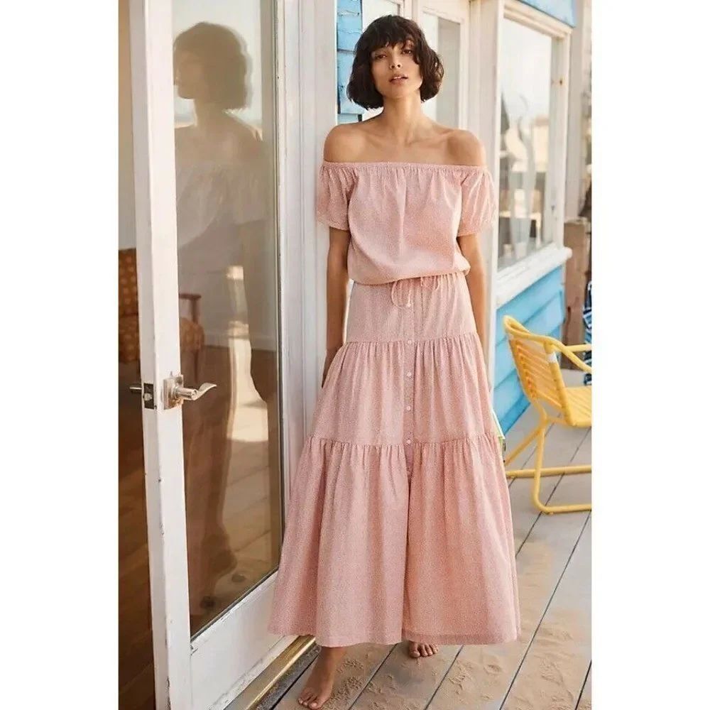 NWT ANTHROPOLOGIE X FRYE ELSPETH FLORAL TIERED MAXI SKIRT